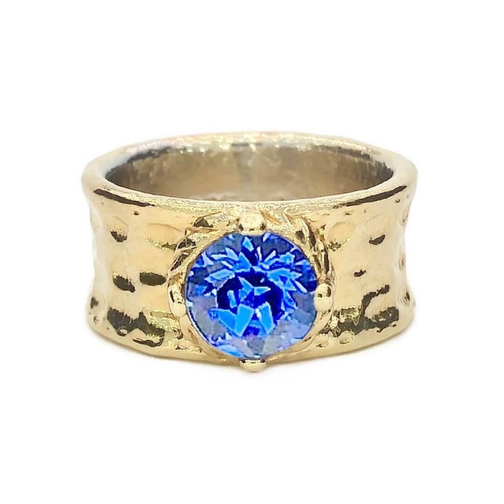 EarthGrace 925 sterling silver 18K gold-dipped ring